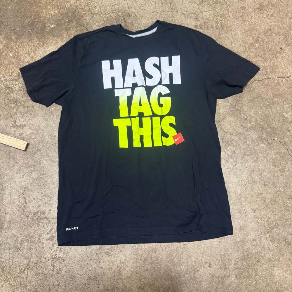 Nike Dri-FIT Hashtag This Graphic T-Shirt Black Men's Size Large